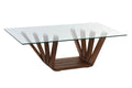 MESA CENTRO NOGAL CRISTAL 130X70X42 10 MM, NATURAL