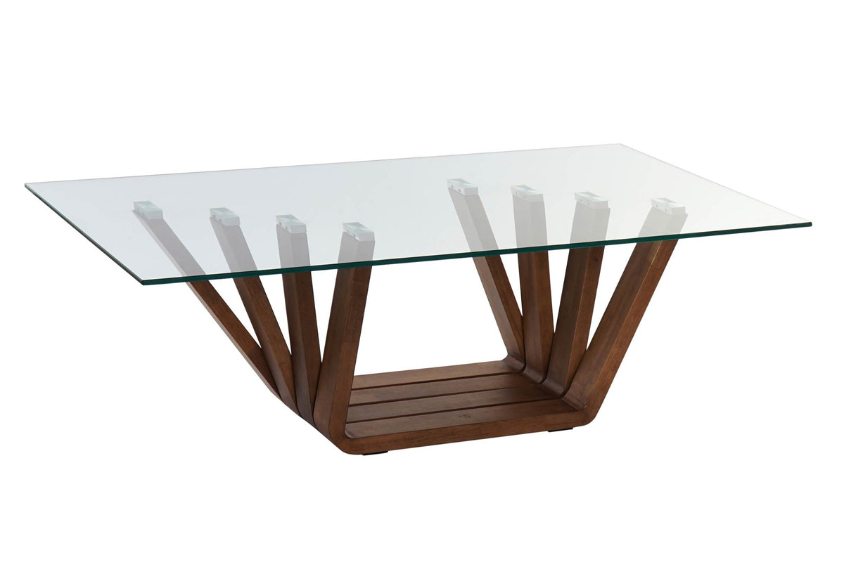 MESA CENTRO NOGAL CRISTAL 130X70X42 10 MM, NATURAL