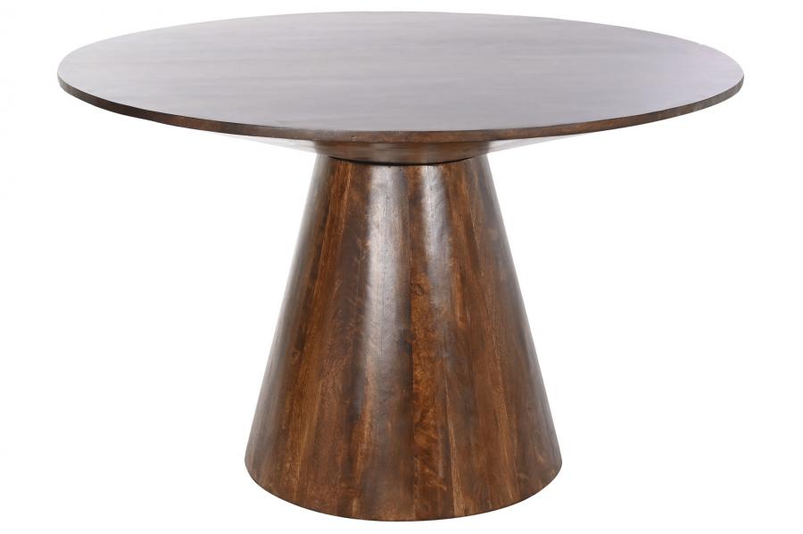 MESA COMEDOR MANGO 120X120X76 MARRON OSCURO