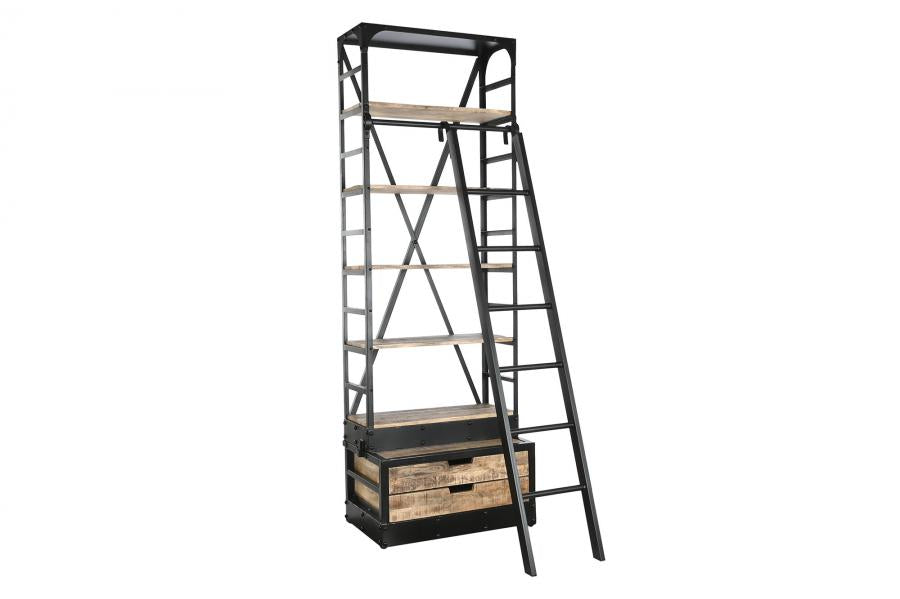 ESTANTERIA METAL MANGO 75X47X220 ESCALERA NATURAL