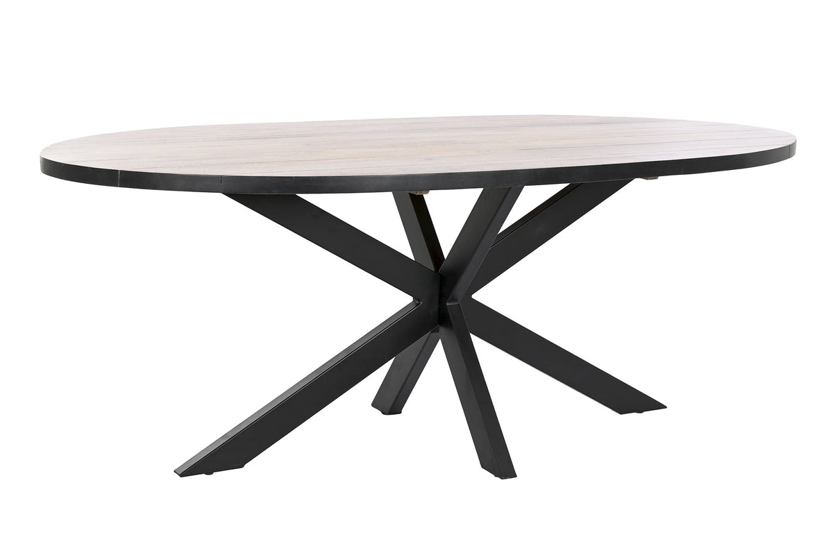 MESA COMEDOR METAL MANGO 200X100X76 NATURAL