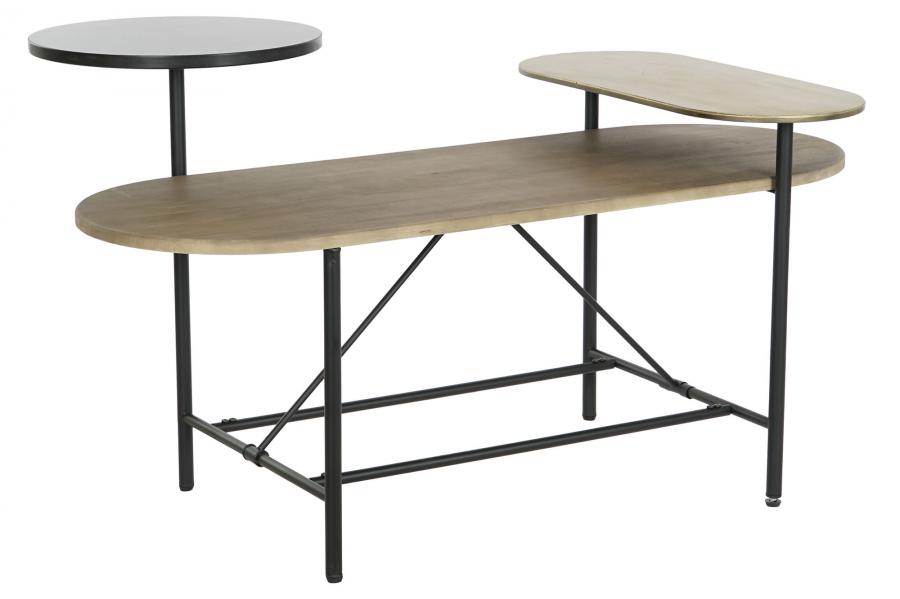 MESA CENTRO METAL MDF 116X76X64 MARRON