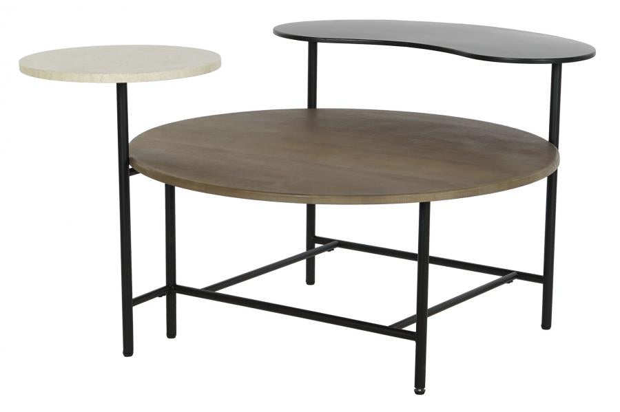 MESA CENTRO METAL MDF 118X90X61 NEGRO