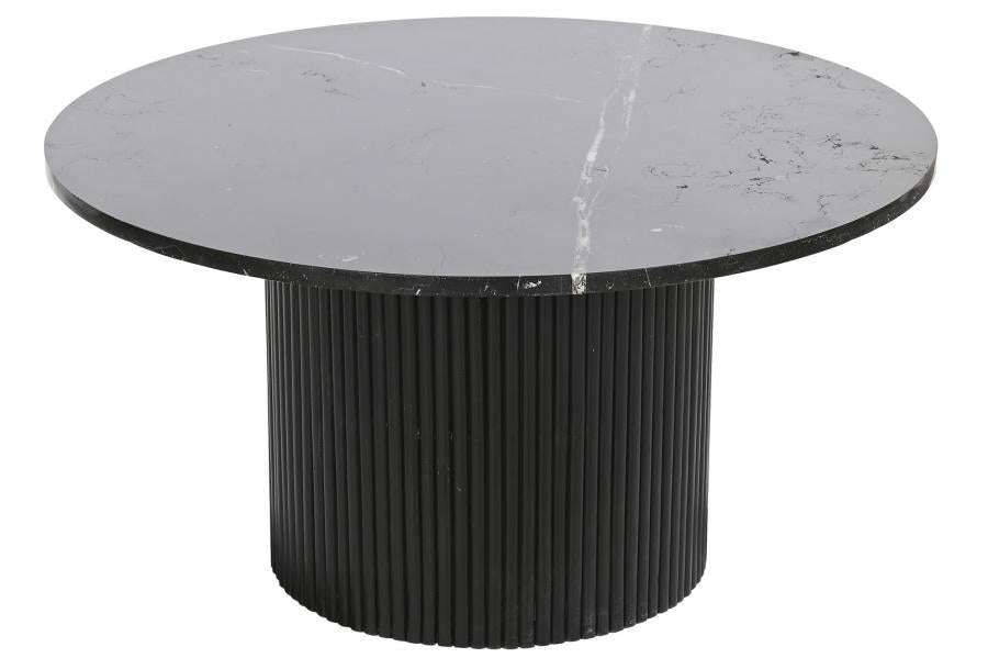 MESA CENTRO MARMOL MADERA 80X80X42 NEGRO