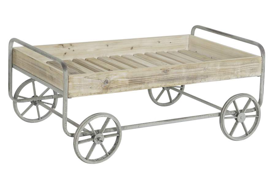 CARRO ABETO METAL 110X67X46 CARRO RUSTICO NATURAL
