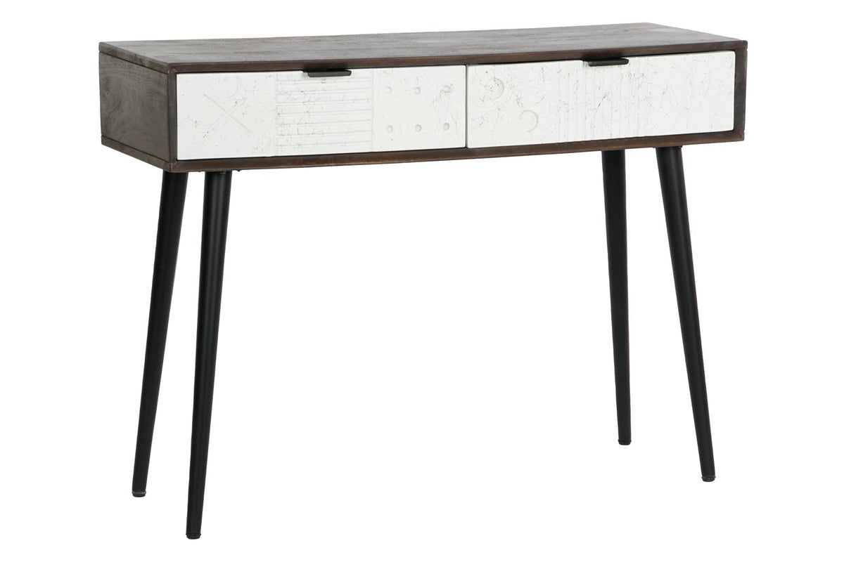 CONSOLA MANGO METAL 105X35X77 BLANCO