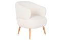 BUTACA POLIESTER MADERA 70X70X80 BORREGUITO BLANCO