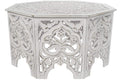 MESA CENTRO MDF 84X84X46 ENVEJECIDO BLANCO