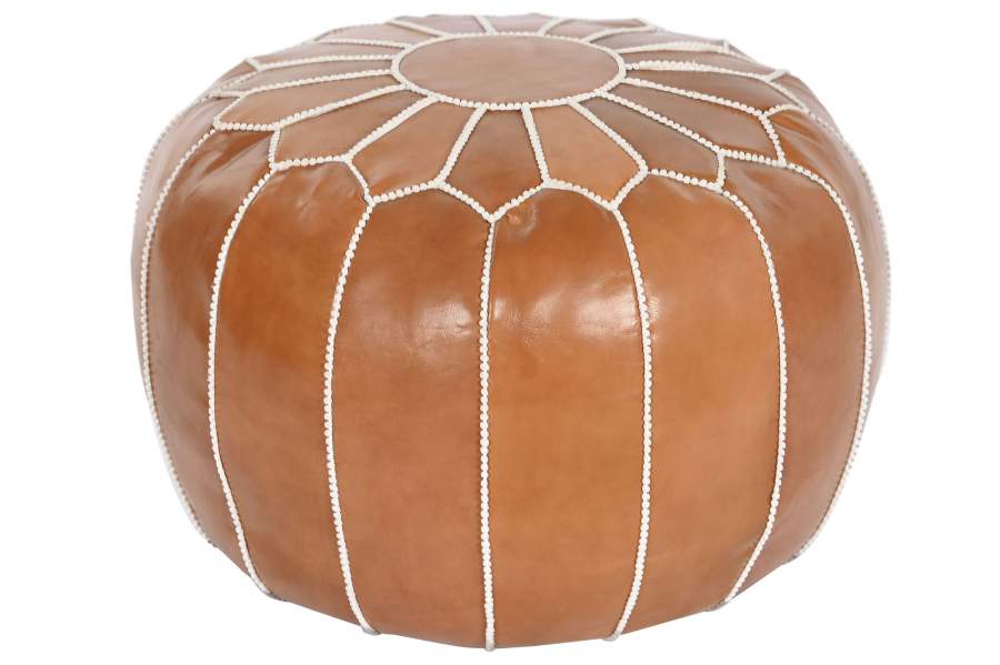COJIN SUELO PIEL 50X50X40 CAMEL