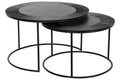 MESITA AUXILIAR SET 2 METAL ALUMINIO 76,5X76,5X47