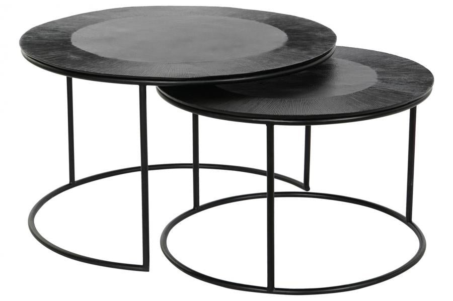 MESITA AUXILIAR SET 2 METAL ALUMINIO 76,5X76,5X47