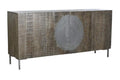 BUFFET MANGO METAL 180X40X80 CIRCULO MARRON OSCURO