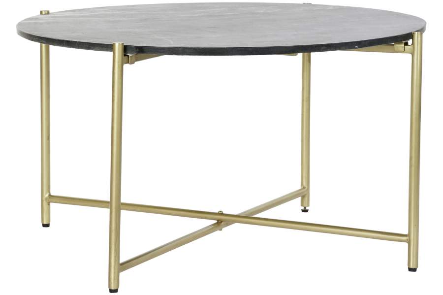 MESA CENTRO MARMOL HIERRO 81X81X44 NEGRO