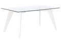 MESA COMEDOR CRISTAL MDF 160X90X75 TEMPLADO BLANCO