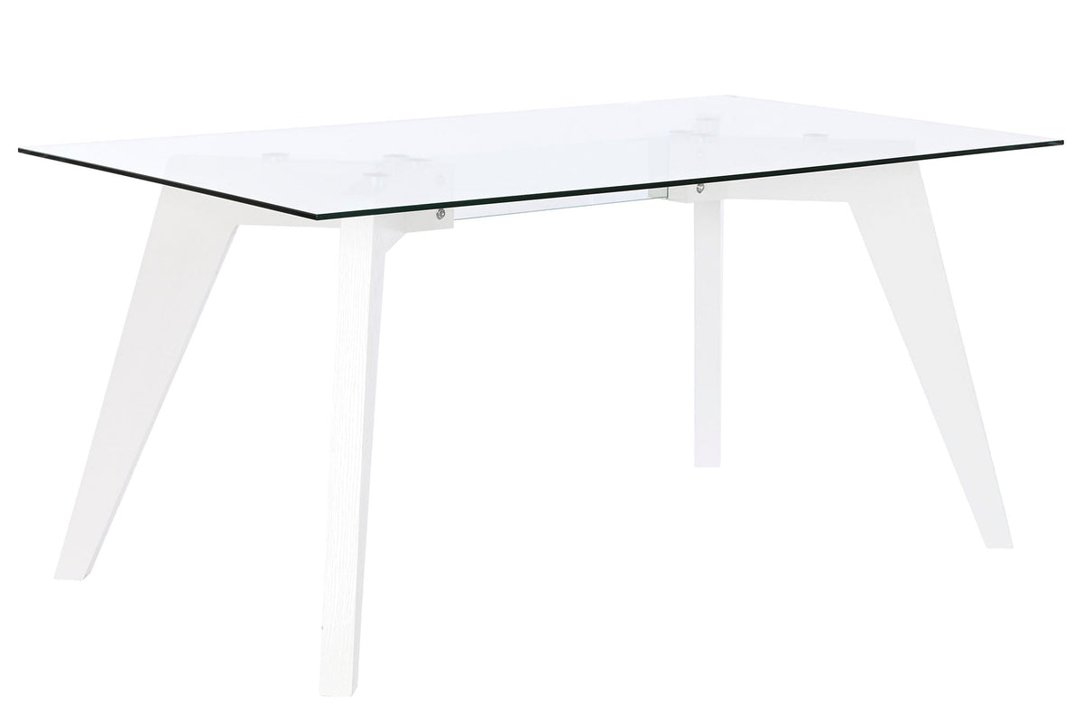 MESA COMEDOR CRISTAL MDF 160X90X75 TEMPLADO BLANCO