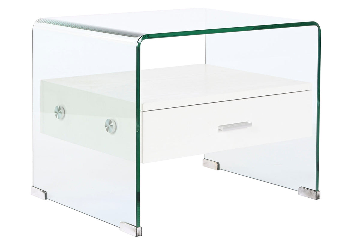 MESITA DE NOCHE CRISTAL MDF 50X40X45,5 10 MM.