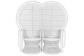 SILLON RATAN 157X68X145,5 2 PLAZAS BLANCO