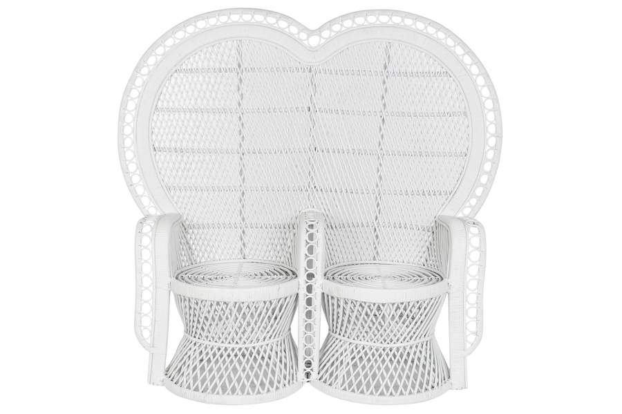 SILLON RATAN 157X68X145,5 2 PLAZAS BLANCO