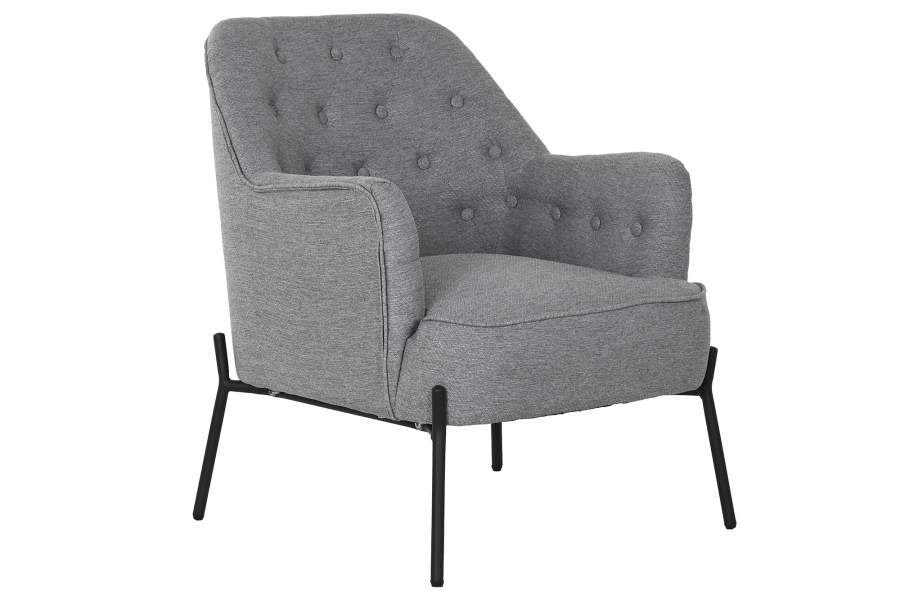 SILLON POLIESTER METAL 65X73X79,5 GRIS