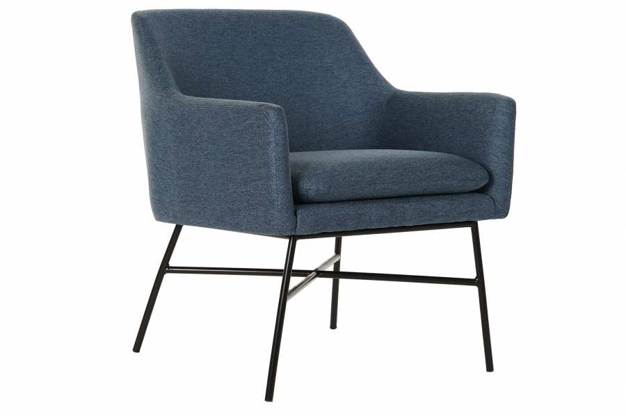 SILLON POLIESTER METAL 66X62X75 AZUL