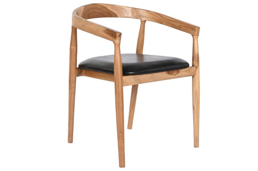 SILLA TECA PIEL 58X60X75 NEGRO