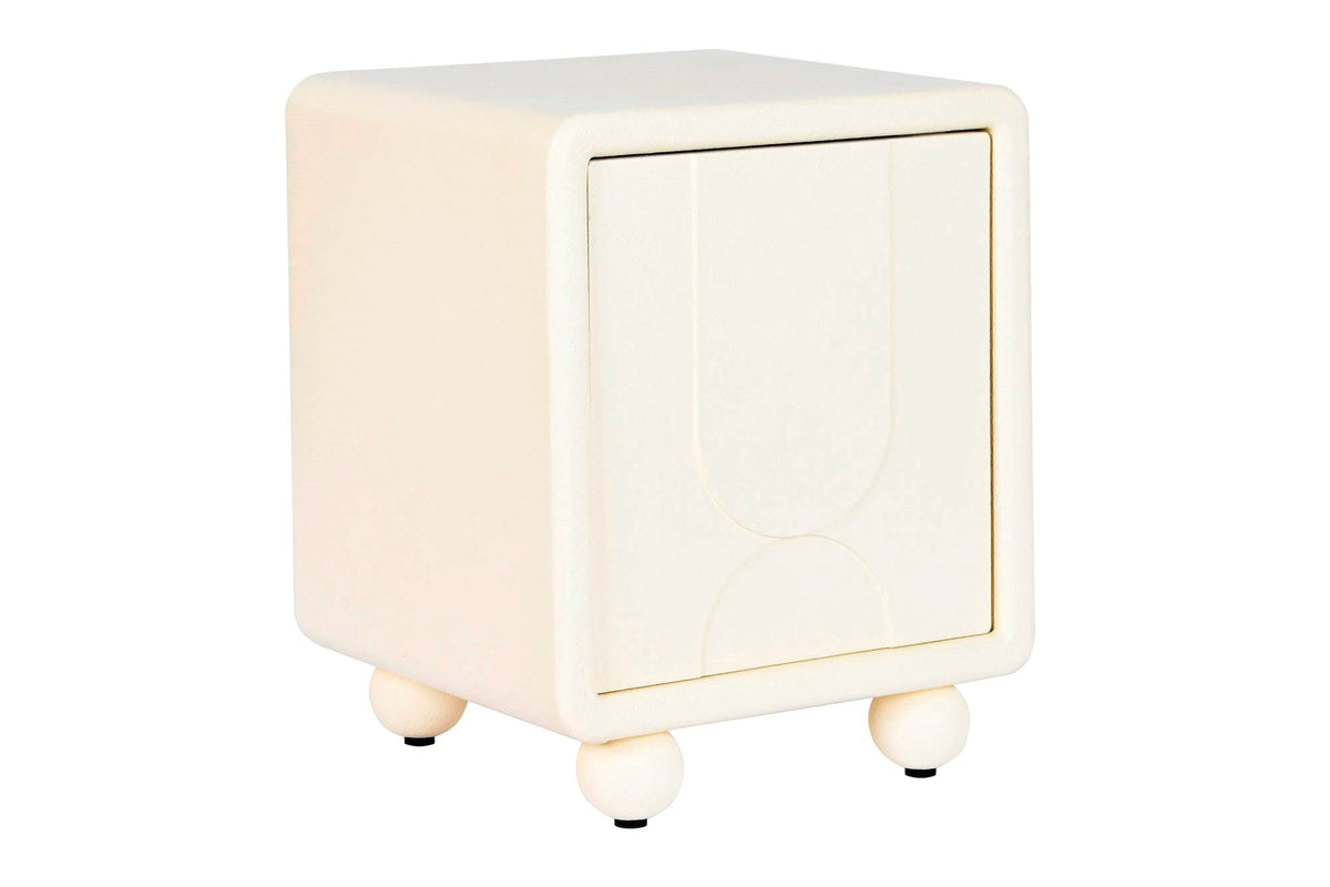 MESITA DE NOCHE MDF 45X40X55 1PUERTA 3D BLANCO
