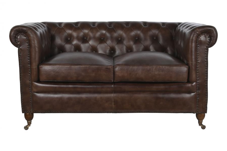 SOFA PIEL 148X80X72 CHESTER 2 PLAZAS MARRON