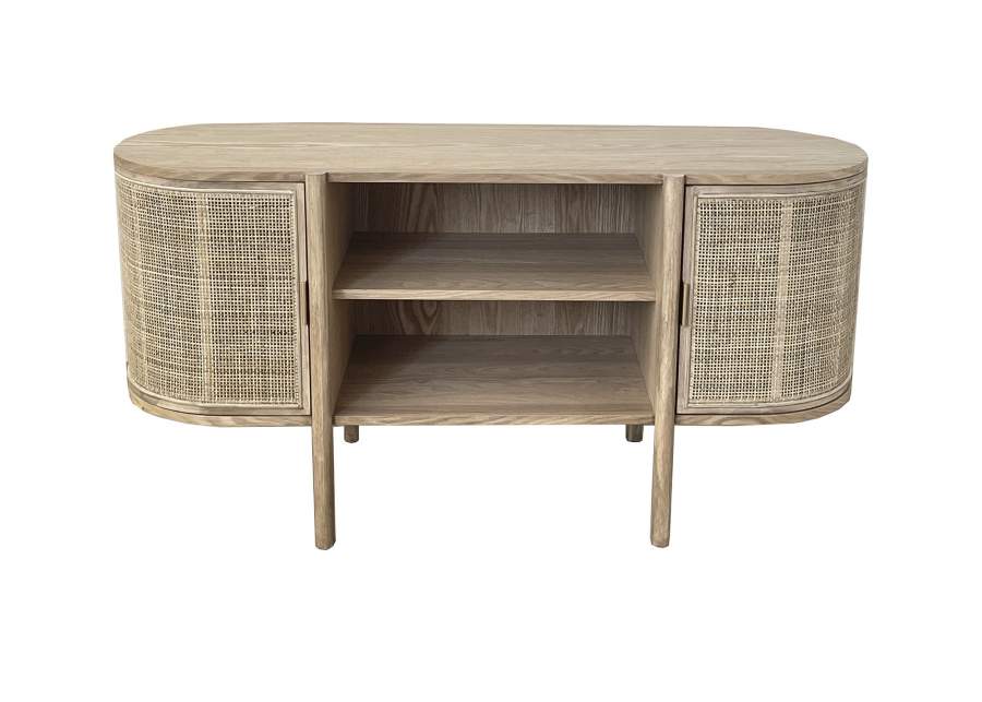 MUEBLE TV RUBBERWOOD RATAN 120X43,5X60 NATURAL