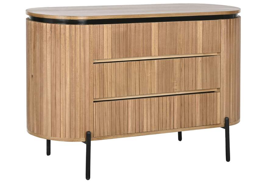 COMODA PAULOWNIA METAL 110X39X70 NATURAL