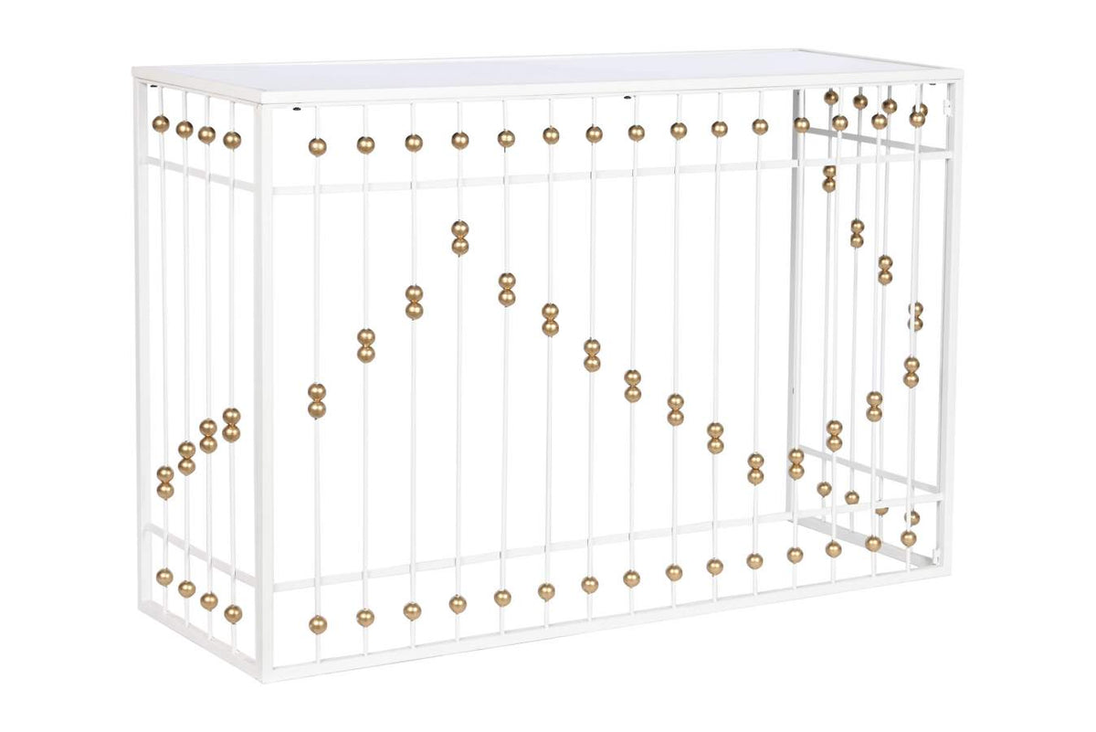 CONSOLA METAL ESPEJO 120X40X80 BLANCO