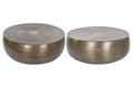 MESA CENTRO SET 2 ALUMINIO 120X120X45 DORADO
