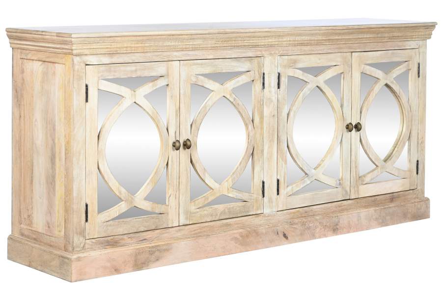 BUFFET MADERA MACIZA MANGO 200X45X90 DECAPE BLANCO