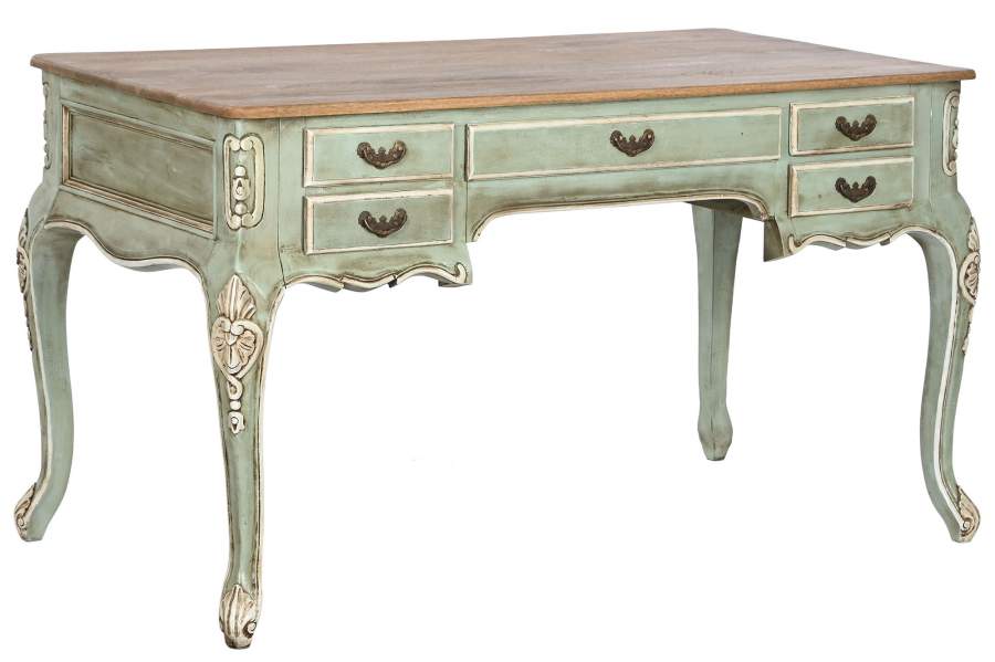 ESCRITORIO MADERA MACIZA 133X68X75 DECAPE VERDE