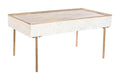 MESA CENTRO MANGO METAL 120X60X57 ONDAS MARRON