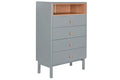 CHIFONIER MDF PU 80X40X117 GRIS