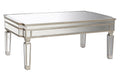 MESA CENTRO ESPEJO MDF 108X61X44 PLATEADO