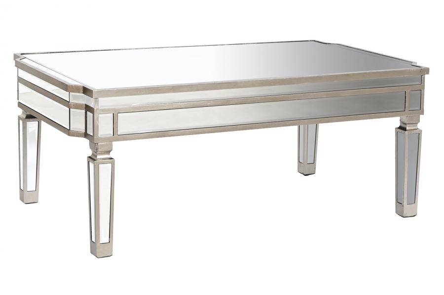 MESA CENTRO ESPEJO MDF 108X61X44 PLATEADO