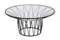 MESA CENTRO METAL CRISTAL 85X85X39 NEGRO