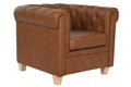 SILLON POLIESTER MADERA 80X80X70 SIMIL PIEL MARRON