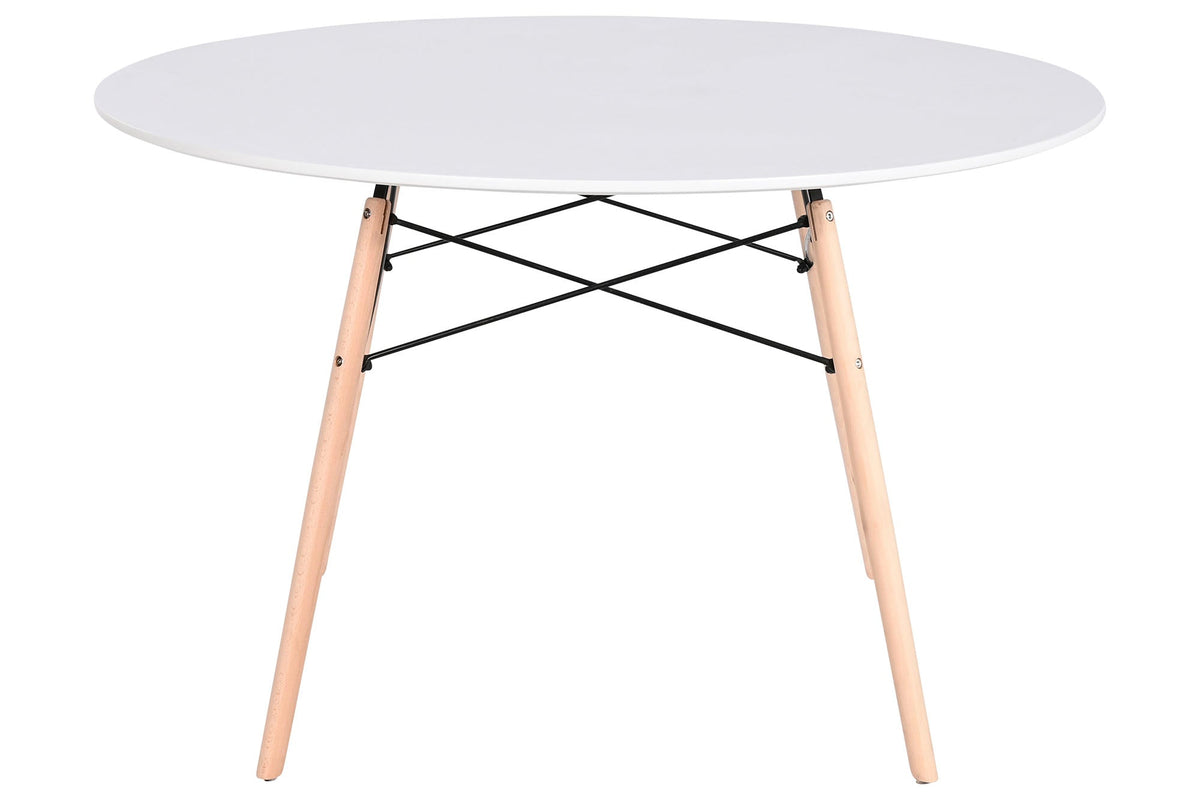 MESA REDONDA COMEDOR MDF ABEDUL 120X120X74 BLANCO