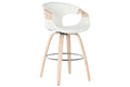 TABURETE MADERA POLIESTER 55,5X52,5X92,5 BLANCO