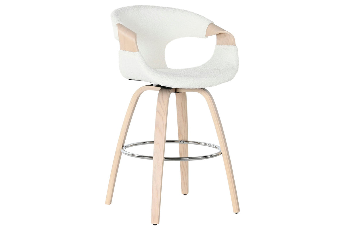 TABURETE MADERA POLIESTER 55,5X52,5X92,5 BLANCO
