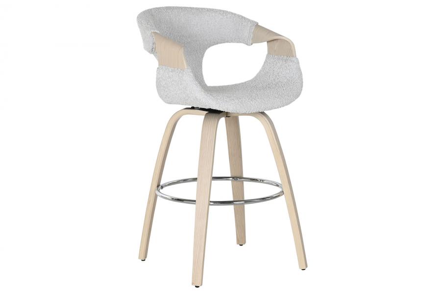 TABURETE MADERA POLIESTER 55,5X52,5X92,5 GRIS