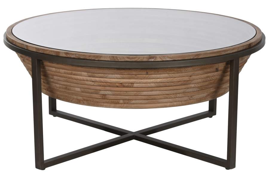 MESA CENTRO ABETO CRISTAL 102X102X46 NEGRO