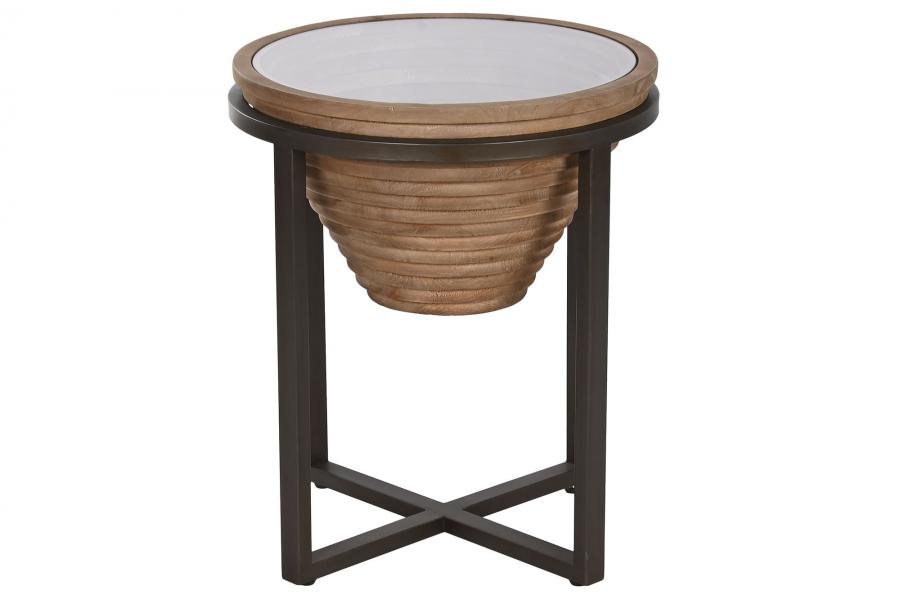 MESITA AUXILIAR ABETO CRISTAL 46X46X55,5 NATURAL