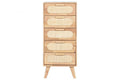 CAJONERA RUBBERWOOD RATAN 40X30X93 NATURAL