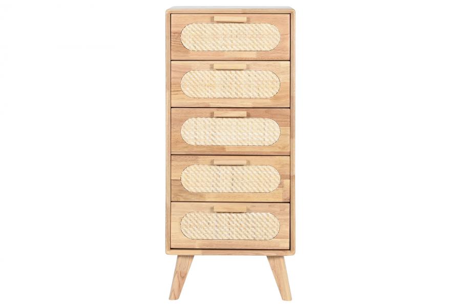 CAJONERA RUBBERWOOD RATAN 40X30X93 NATURAL