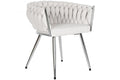 SILLA POLIESTER METAL 48X41,5X76 TRENZADA BEIGE