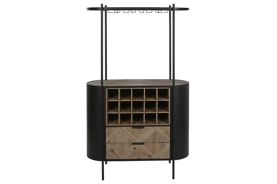 BOTELLERO ABETO METAL 90X36X150 NEGRO