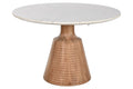MESA COMEDOR ACACIA MARMOL 115X115X76 BLANCO